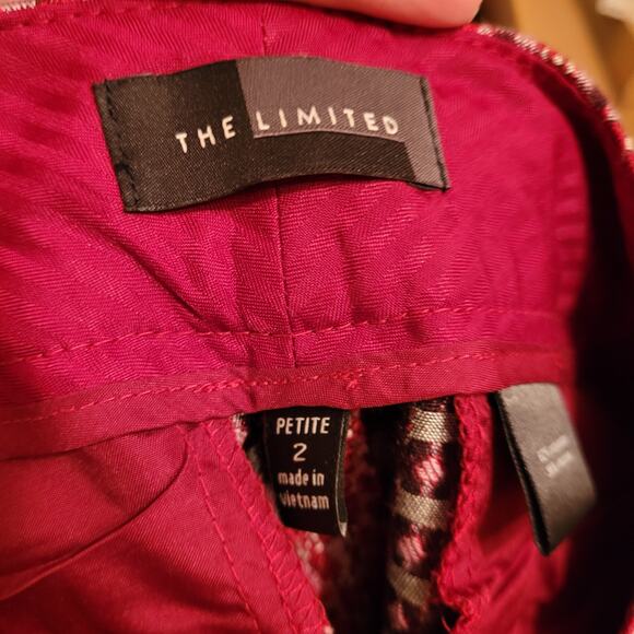 The Limited red geometric print jacquard cropped pants size 2P Retro Artsy 70s - Picture 3 of 12